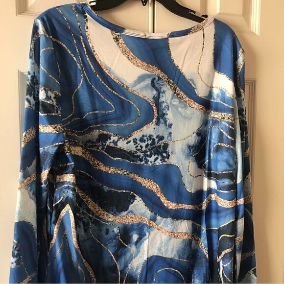 Blue Marble Print Top - Picture 5 of 5